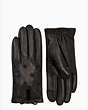 Kate Spade,embroidery dot leather gloves,50%,Black