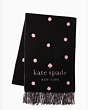 Kate Spade,Wool Cashmere Logo Dot Oblong Scarf,60%,Black