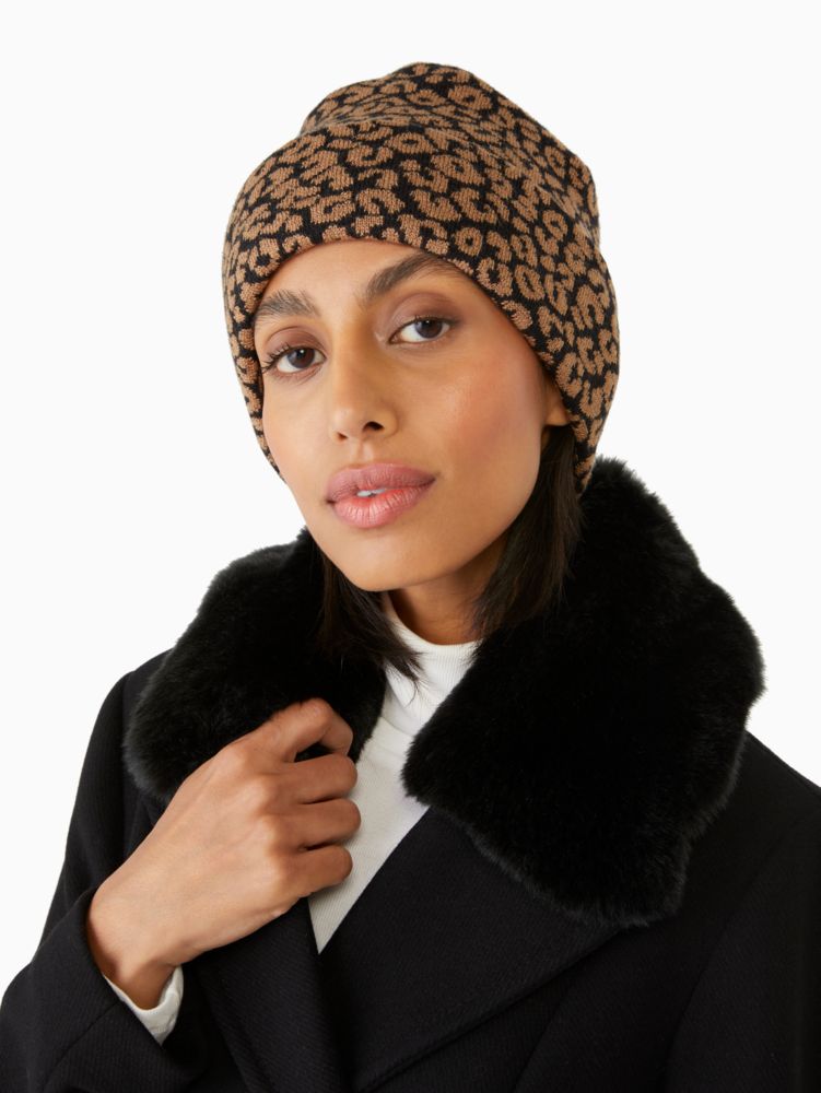 Kate Spade,Graphic Leopard Beanie,