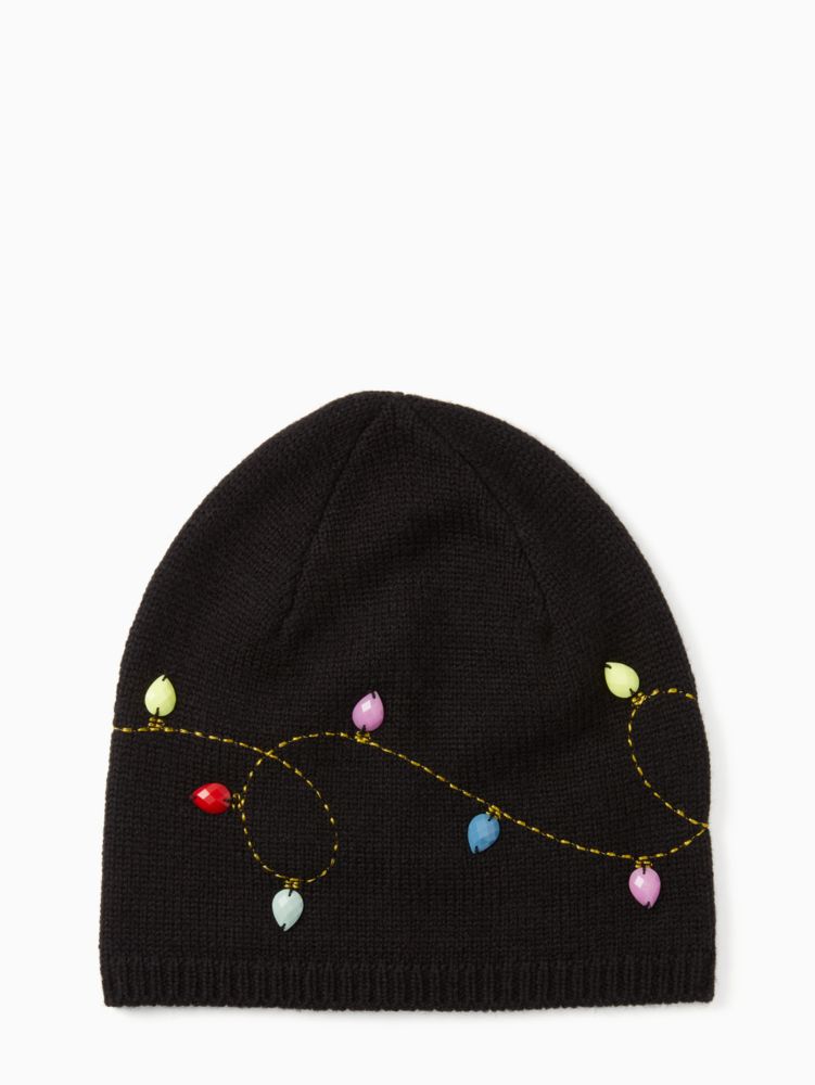 Kate Spade,string light holiday beanie,50%,Black