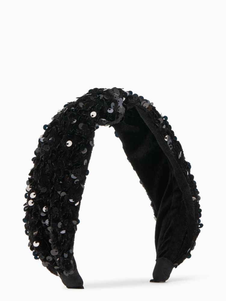 Kate Spade,sequin sinched headband,50%,Black