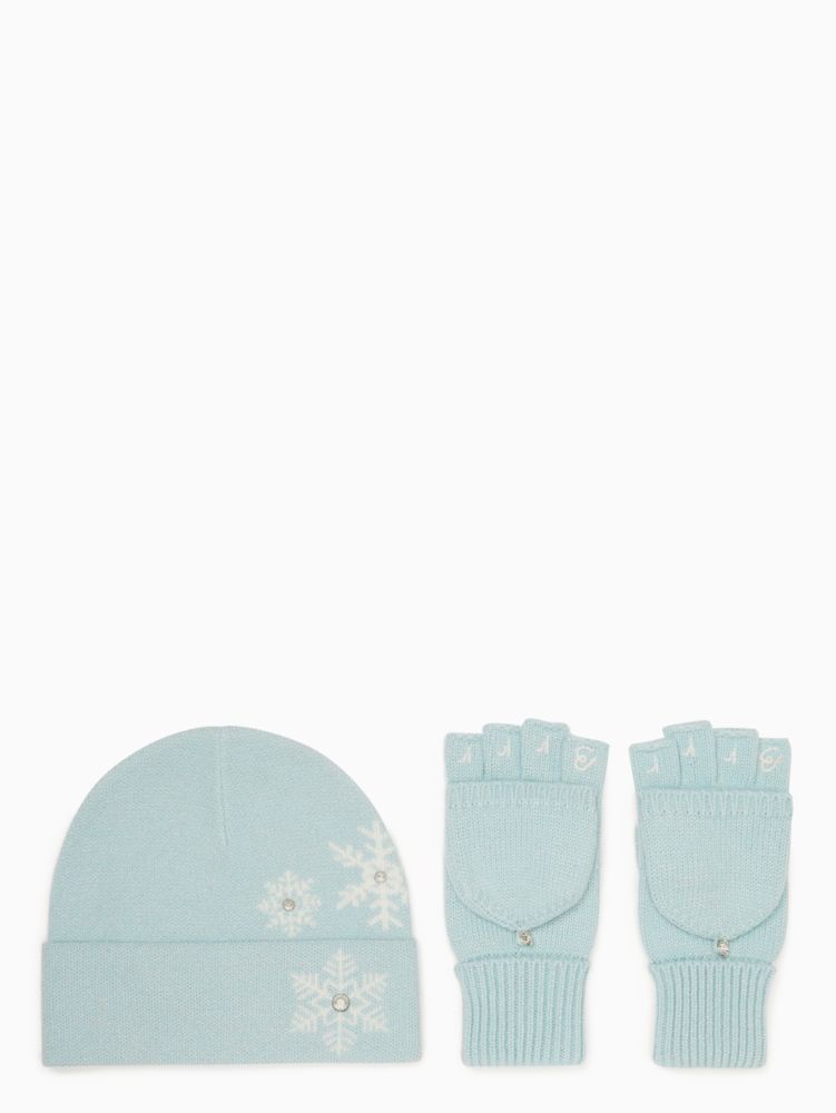 Kate Spade,Snowflake Beanie And Glove Set,