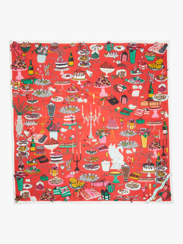 Party Table Silk Square Scarf, , Product