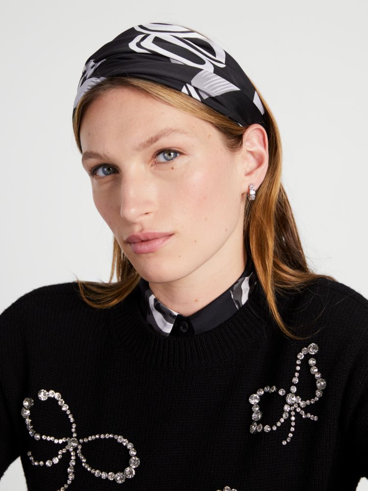 LindieSs Silk Bows Scarf - Black