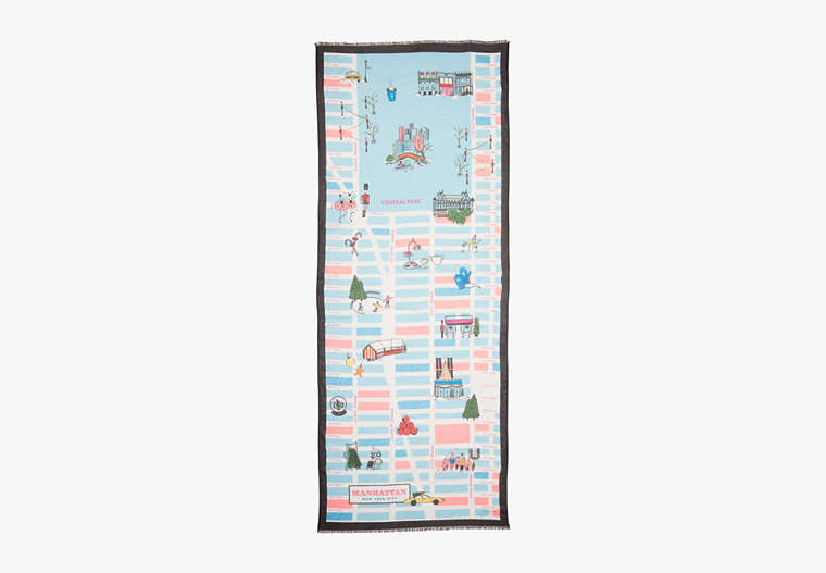 NYC Holiday Map Oblong Scarf, , Product image number 0
