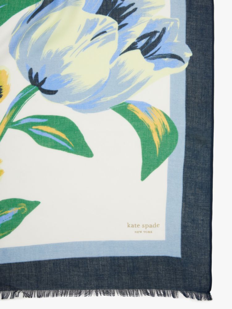 Kate Spade,Growing Tulips Oblong Scarf,French Cream