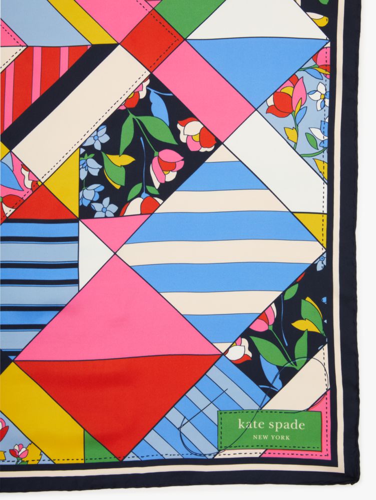 Patchwork Party Silk Square Scarf
