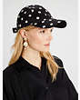 Kate Spade,Picture Dot Bow Baseball Cap,Black/Cream