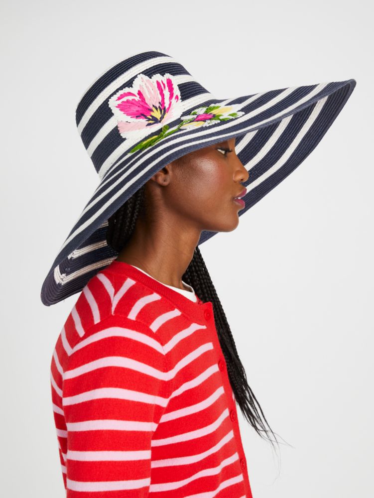 Kate Spade,Flower Embroidered Sunhat,Bright White