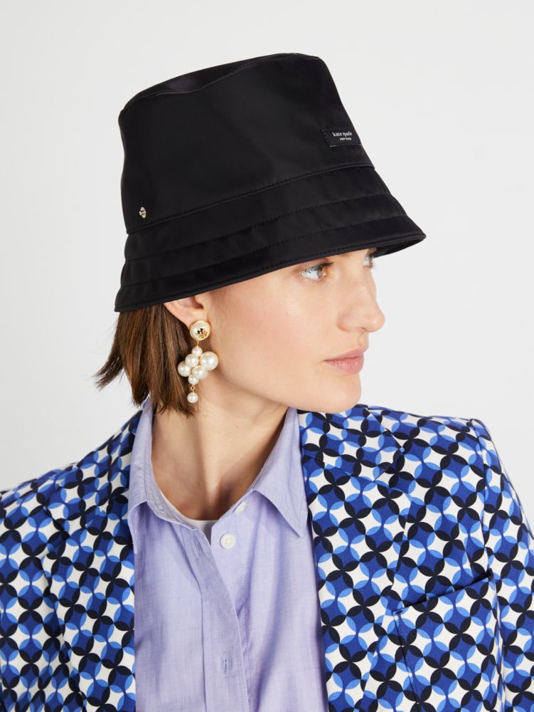 Kate Spade,Sam Icon Packable Bucket Hat,Black