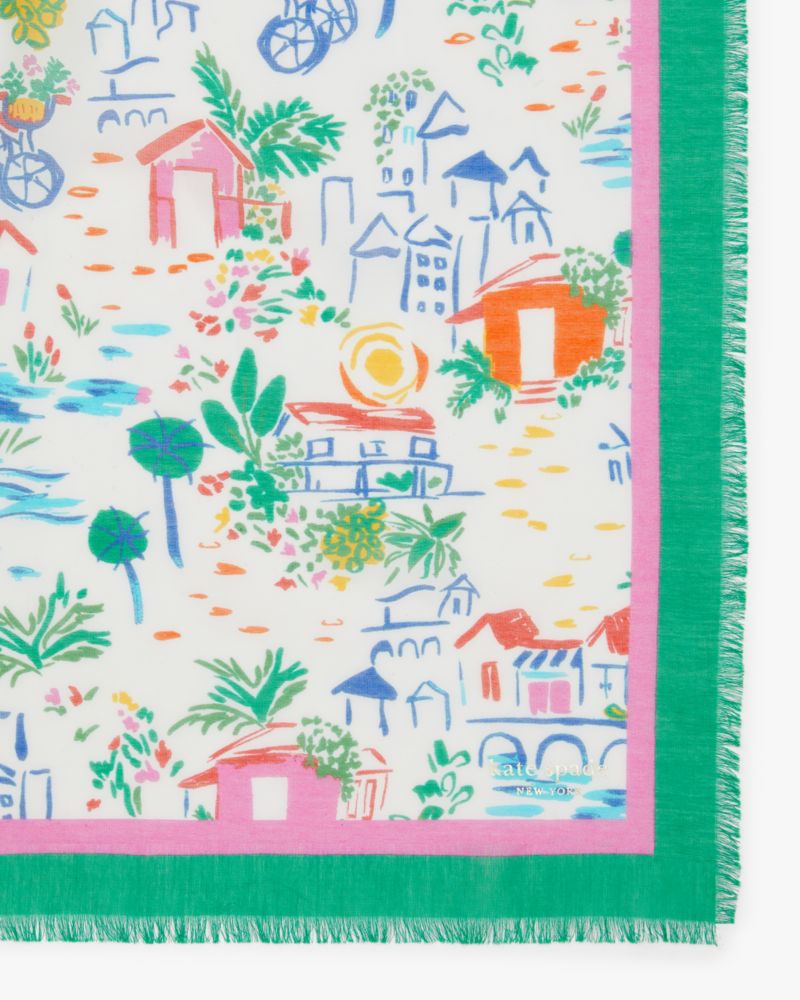 Kate Spade,Coastal Vacation Square Scarf,Multi