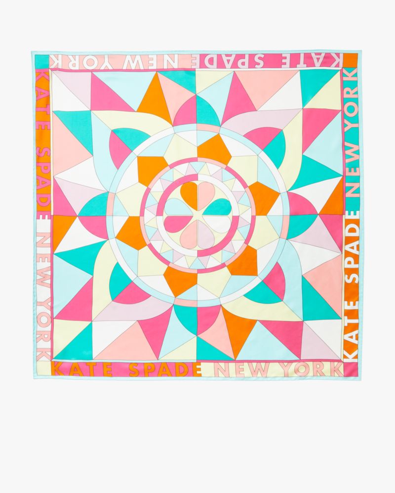 Geo Sun Silk Square Scarf