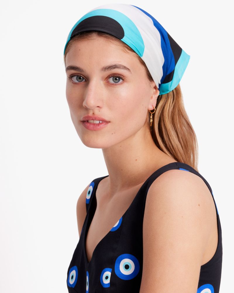 Kate Spade,Evil Eye Silk Bandana,Black Multi