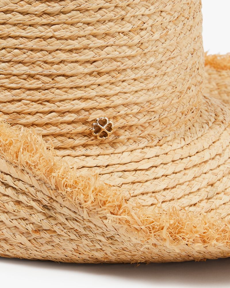 Fringed Straw Bucket Hat