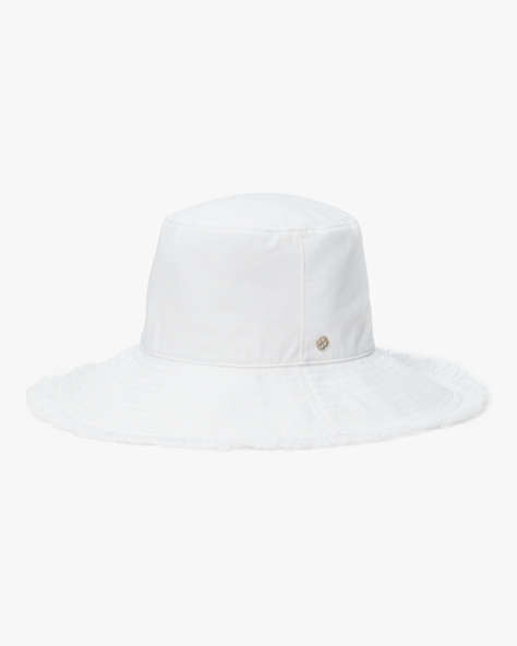 Kate Spade,Fringed Long Brim Bucket Hat,White