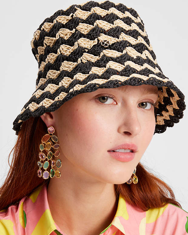 Seaside Stripe Crochet Bucket Hat