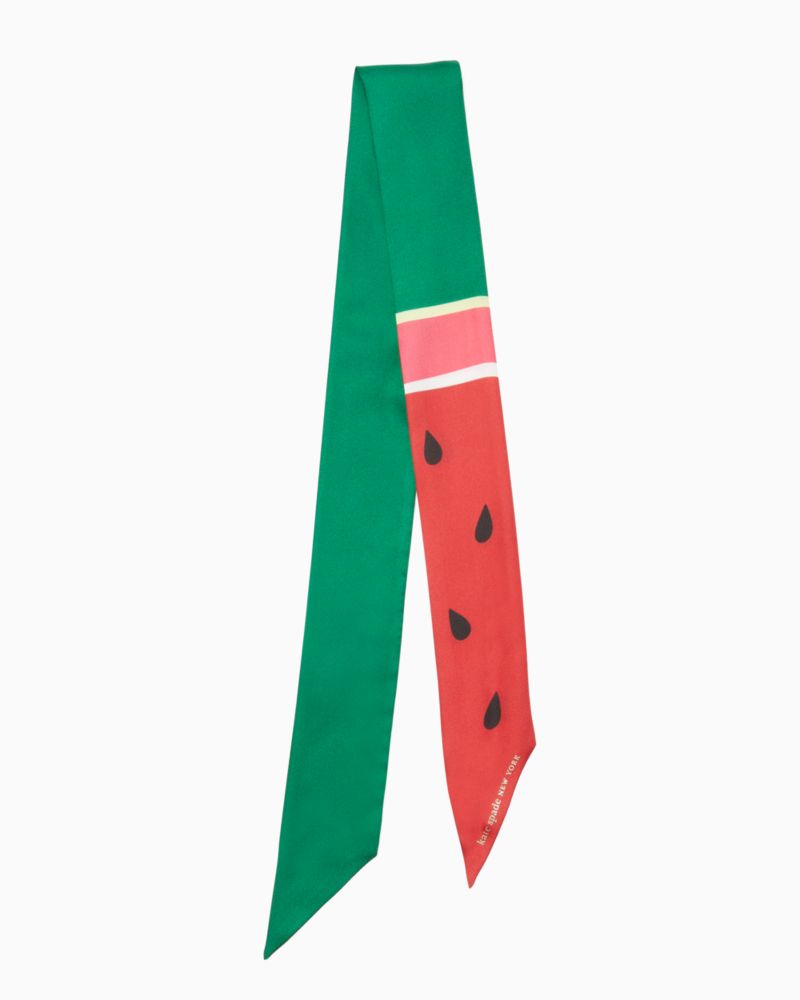 Kate Spade,Watermelon Party Silk Skinny Scarf,