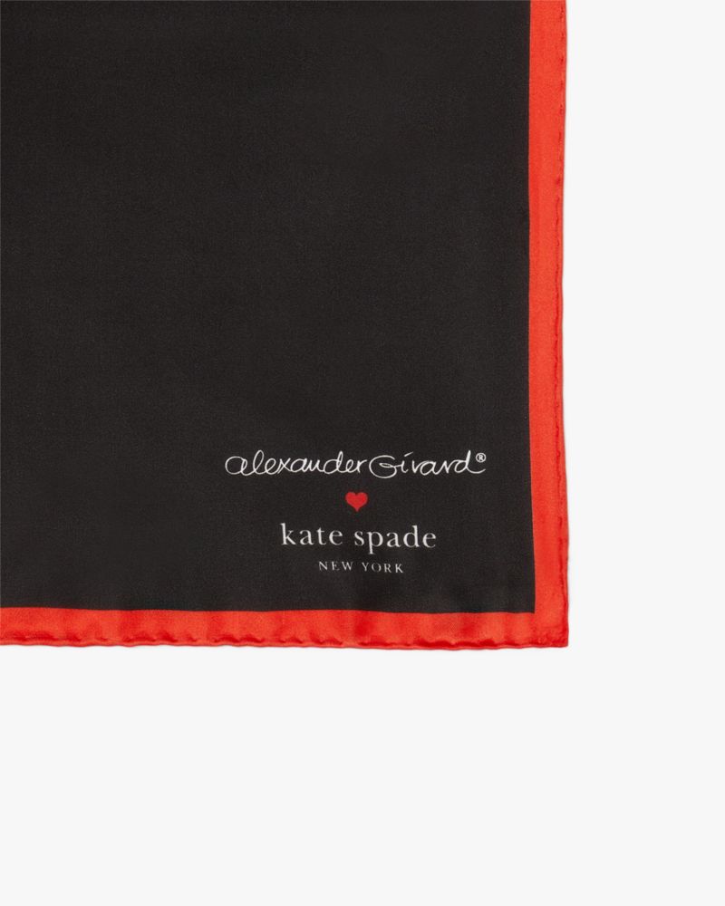 Kate Spade,Alexander Girard Love Silk Square Scarf,Black