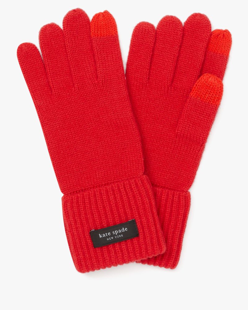 Kate Spade,Sam Label Knit Tech Gloves,