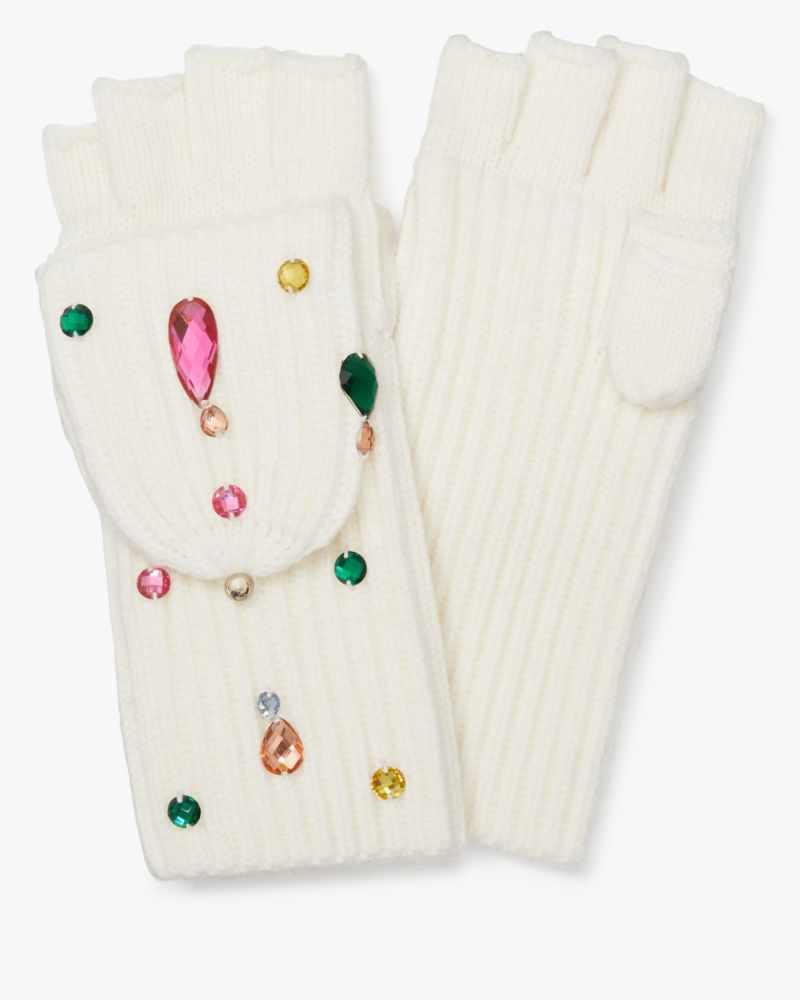 Kate Spade,Embellished Pop Top Gloves,