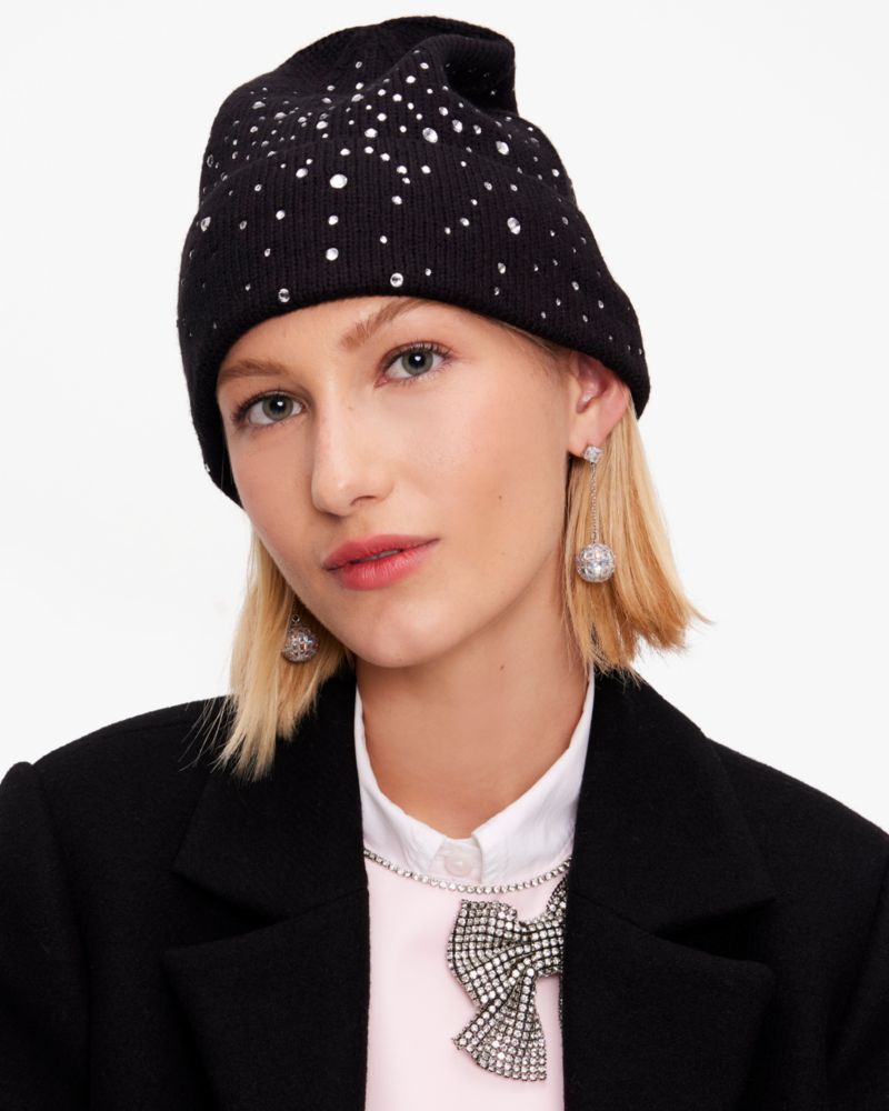 Kate Spade,Disco Ball Beanie,Black