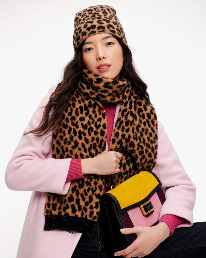 Kate Spade,モダン レオパード ニット スカーフ,ファッション小物,