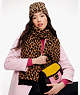 Kate Spade,Modern Leopard Knit Scarf,Lght Tobac