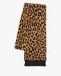 Kate Spade,Modern Leopard Knit Scarf,Lght Tobac
