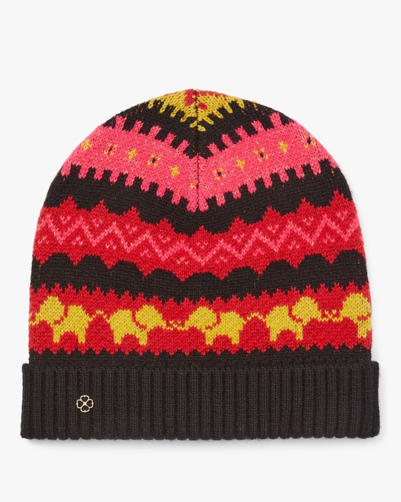 Kate Spade,Holiday Fair Isle Beanie,Multi Glitter