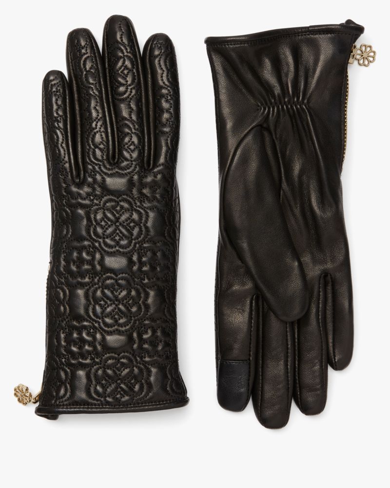 Arabesque Quilted Zipped Gloves