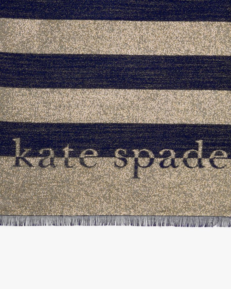 Kate Spade,オーニング ストライプ ヤーン ダイ スカーフ,ファッション小物,ブレザーブルー