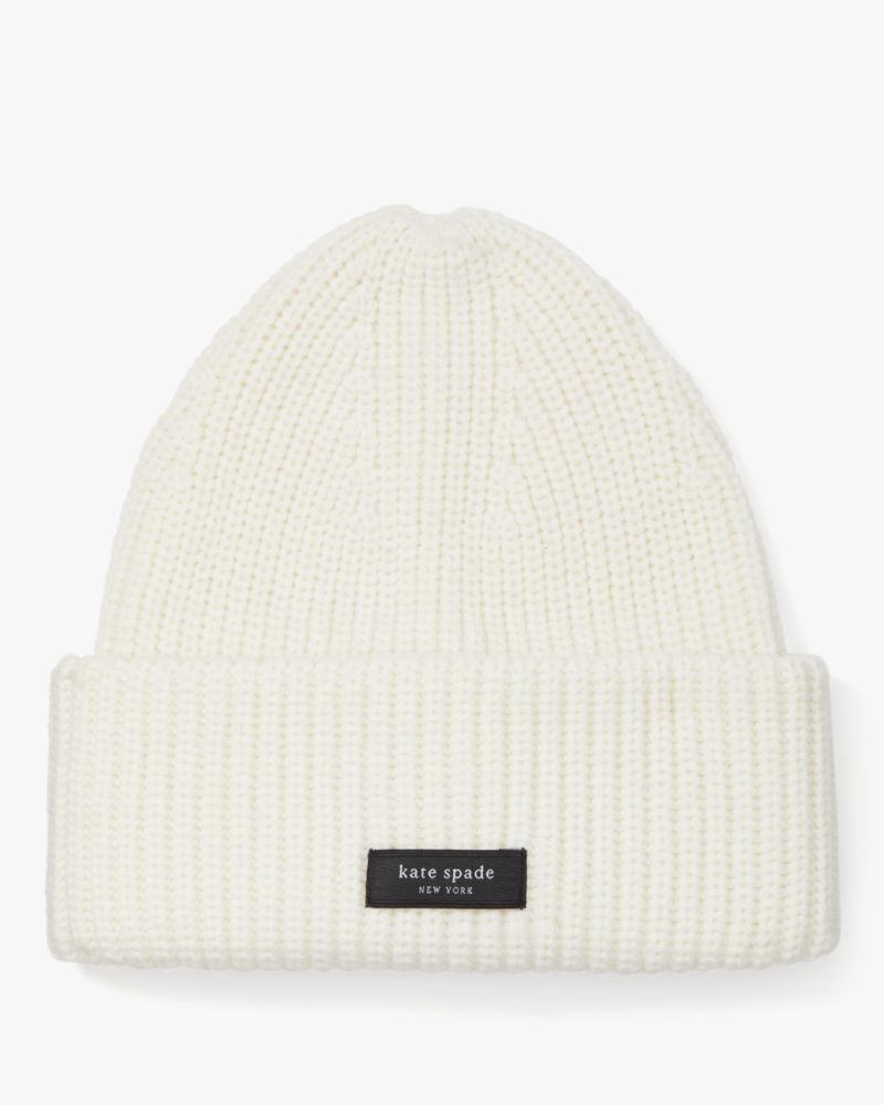 Kate Spade,Sam Label Cuff Beanie,