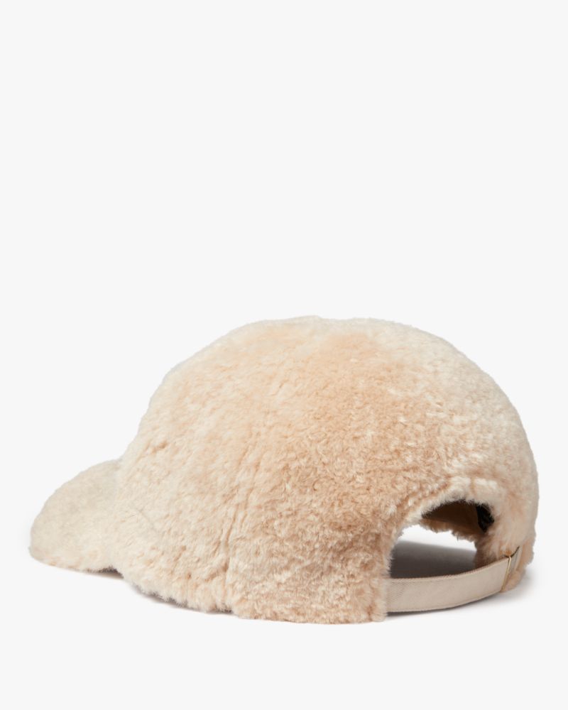 Kate Spade,Metal Logo Sherpa Baseball Cap,