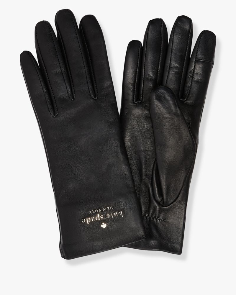 Floating Logo Leather Gloves