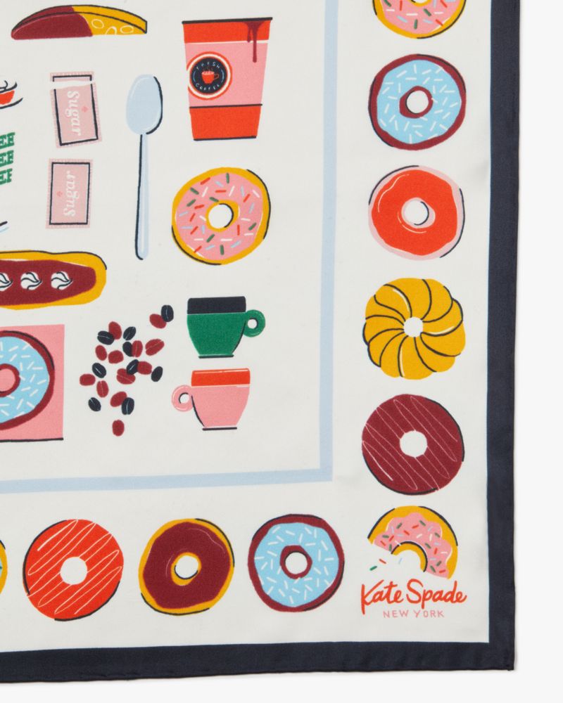 Kate Spade,Coffee Shop Silk Square Scarf,