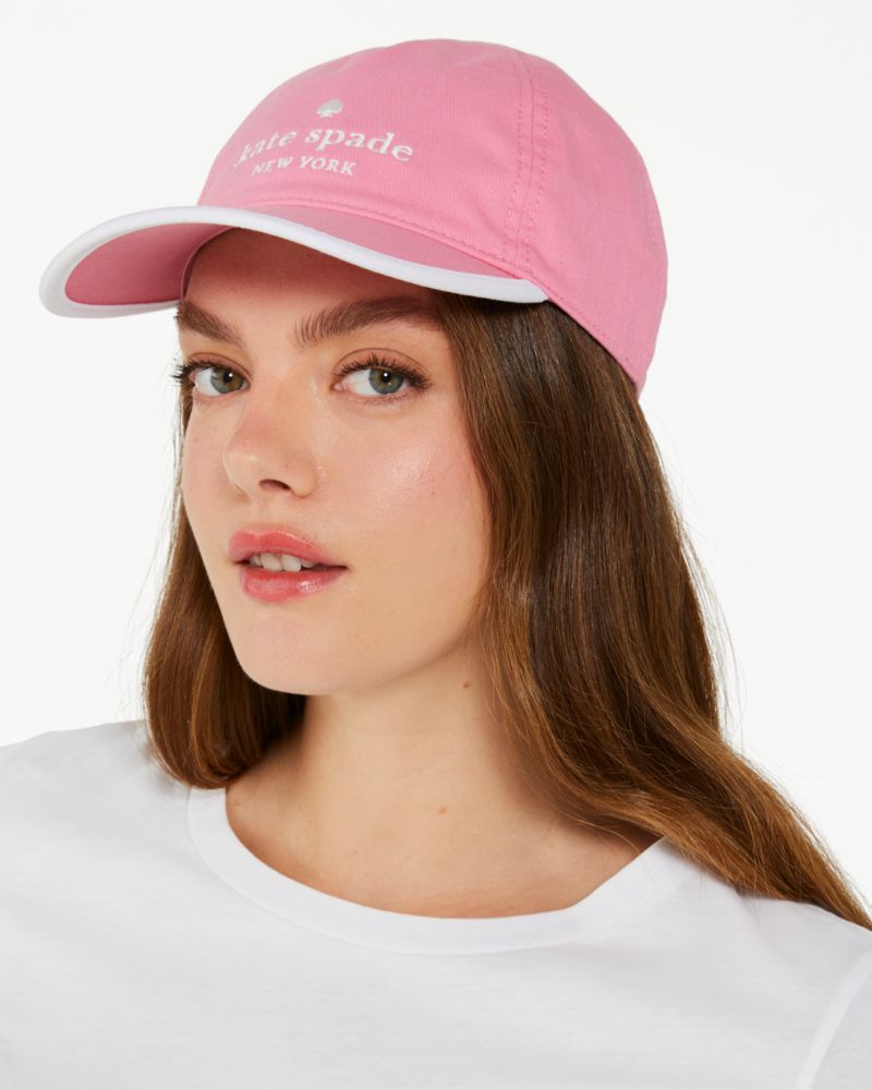 Kate Spade,Stacked Logo Baseball Cap,Rich Carnation