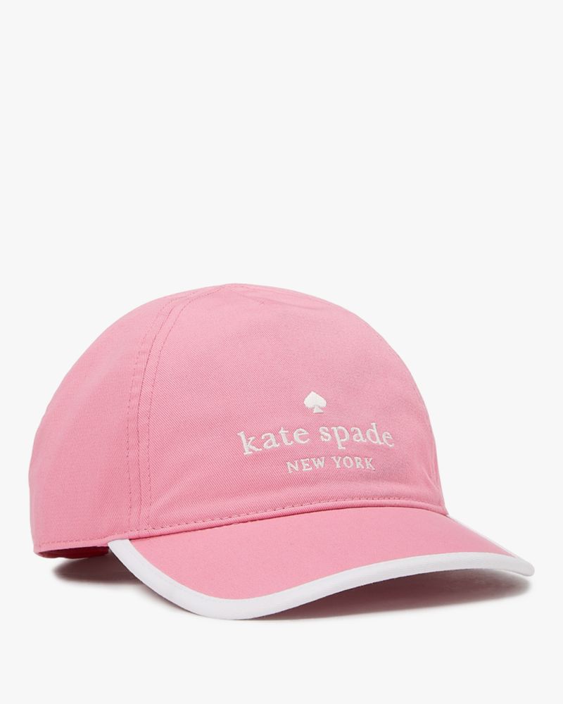 Kate Spade,Stacked Logo Baseball Cap,Rich Carnation