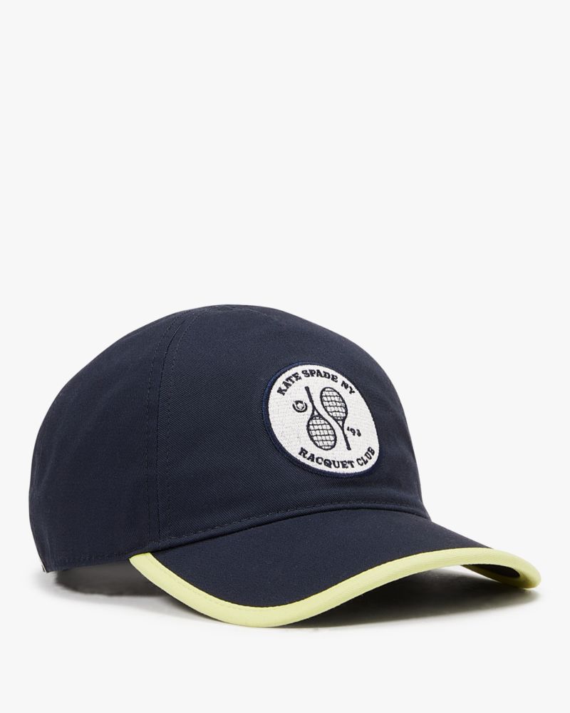 Kate Spade,Racquet Club Baseball Cap,Baseball Cap,Piping,Applique,Logo,Casual,Navy