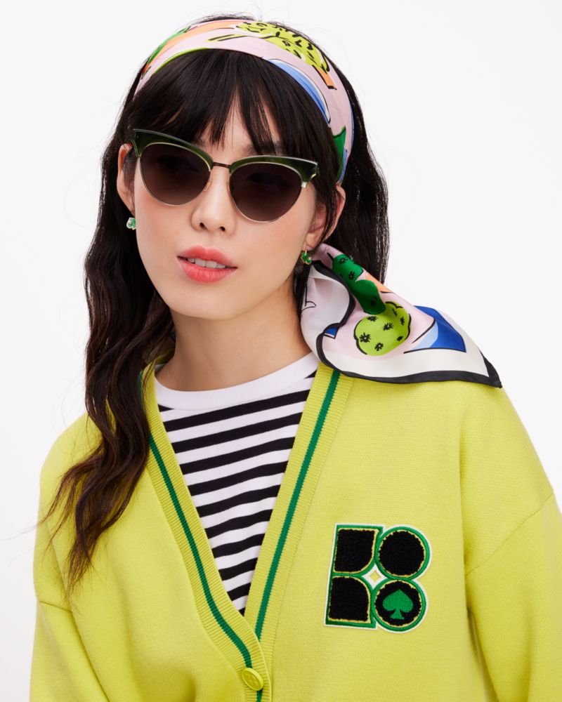 Kate Spade,Mini Golf Silk Square Scarf,