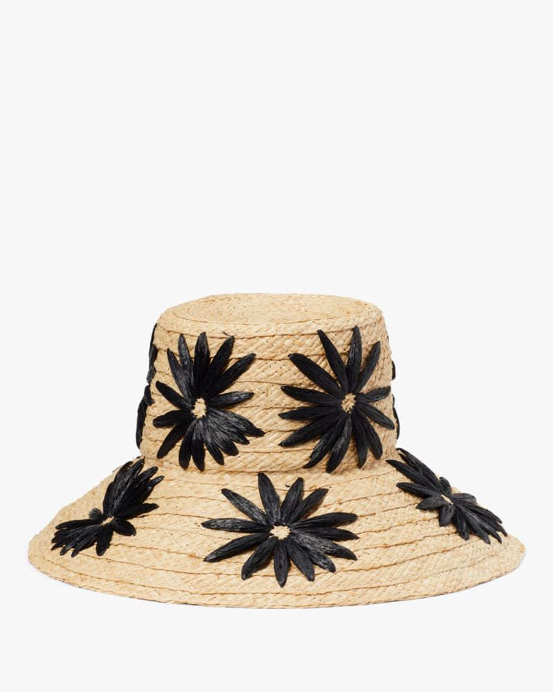 Kate Spade,Raffia Daisy Sunhat,Light Fawn