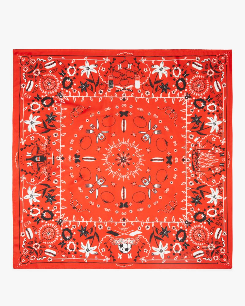 Kate Spade,Bandana Silk Square Scarf,Red