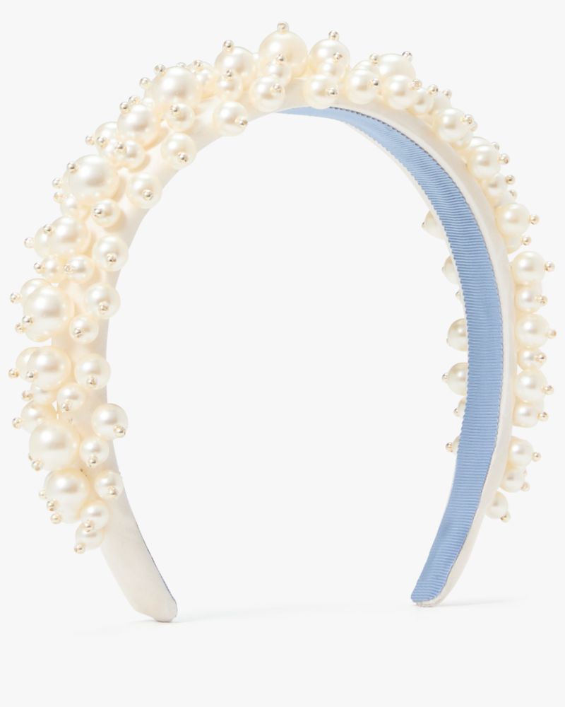 Kate Spade,Bridal Pearl Embellished Headband,Fnch Cream