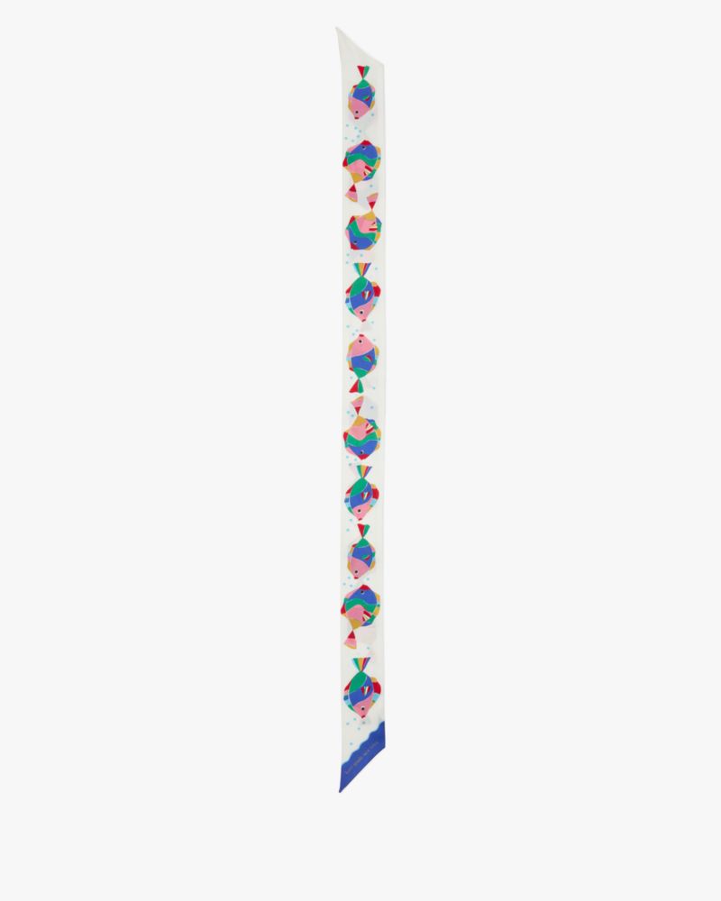 Kate Spade,Rainbow Fish Skinny Scarf,Multi