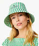 Kate Spade,Jazzy Gingham Bucket Hat,Fresh Greens