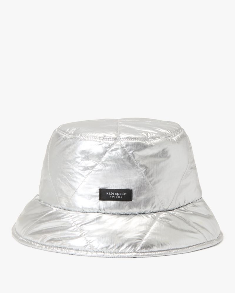 Kate Spade,Sam Quilted Metallic Bucket Hat,Metallic