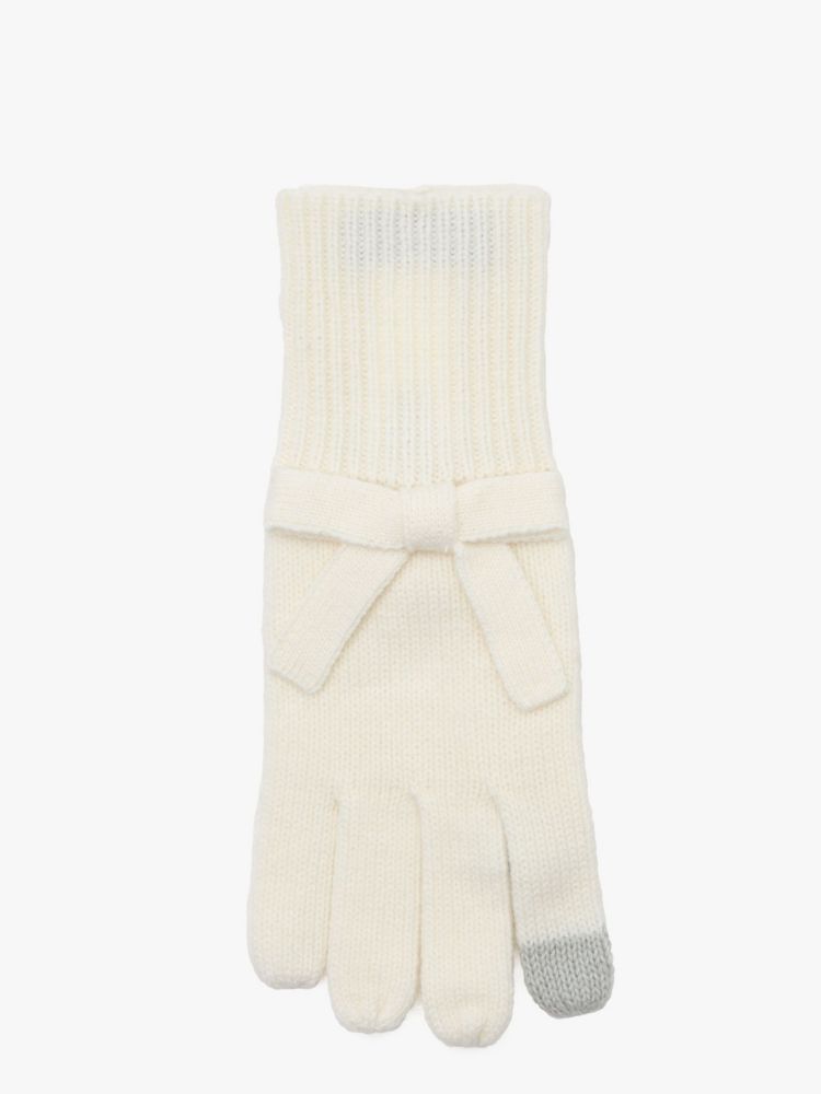 Kate Spade,ソリッド ボウ グローブ,SALE Hidden,クリーム