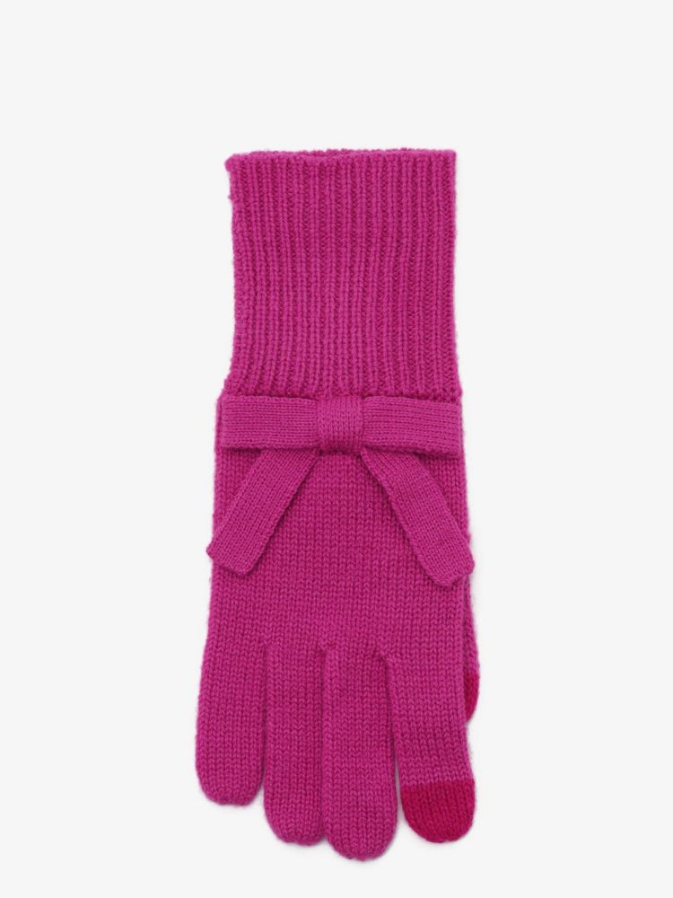 Kate Spade,ソリッド ボウ グローブ,SALE Hidden,フューシャ