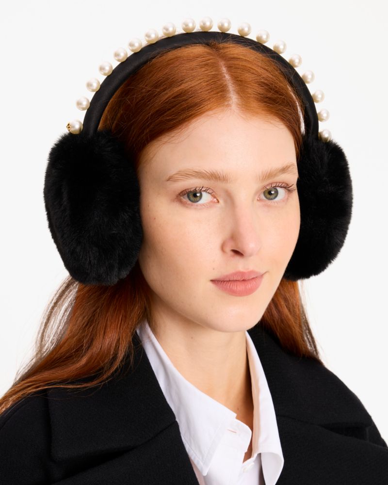 Kate Spade,Pearl Embellished Earmuffs,