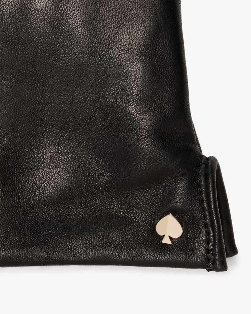 Kate Spade,Spade Logo Leather Gloves,