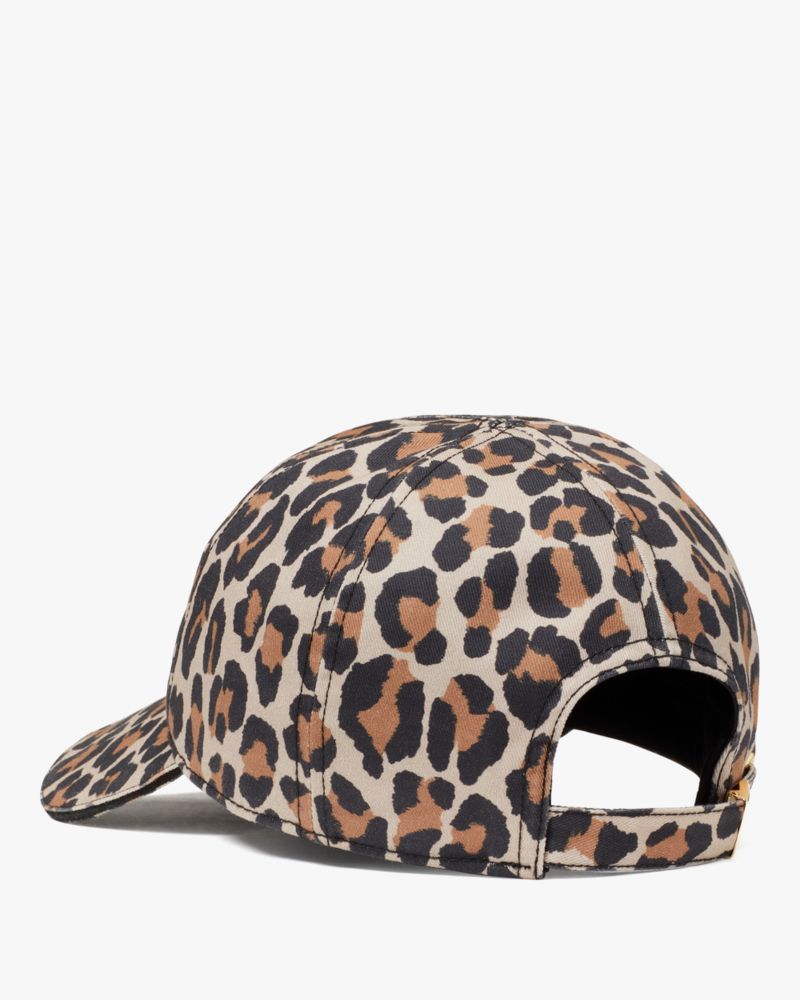 Kate Spade,Spotted Leopard Baseball Cap,Toasted Hazel